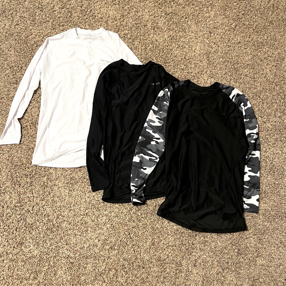 3 -Youth Large Long Sleeve Devops Compression Shirts